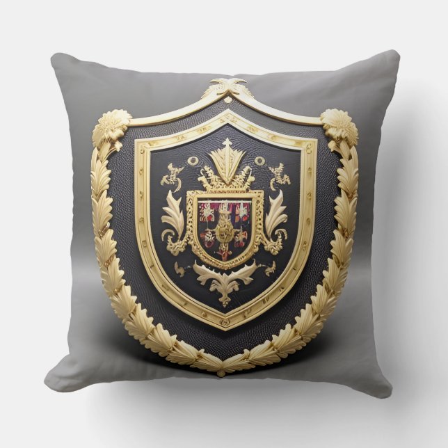 Elegant gouden embleem met  schild kussen (Voorkant)