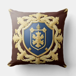 Elegant gouden embleem met schild kussen