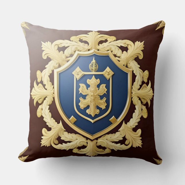 Elegant gouden embleem met  schild kussen (Voorkant)