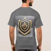 Elegant gouden embleem met  schild t-shirt (Achterkant)