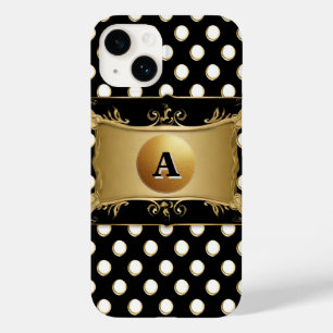 Elegant gouden embleem op stippen Case-Mate iPhone 14 hoesje
