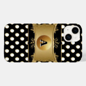 Elegant gouden embleem op stippen Case-Mate iPhone case (Achterkant (horizontaal))