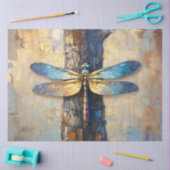 Elegant gouden en blauwe libel kunstwerk tissuepapier (Craft)