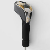 Elegant gouden en houtskool schelp patroon golfheadcover (Schuin)