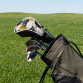 Elegant gouden en houtskool schelp patroon golfheadcover (Insitu)