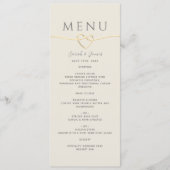 Elegant Gouden en Ivoren Bruiloft Menu (Voorkant)