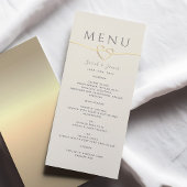 Elegant Gouden en Ivoren Bruiloft Menu