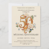 Elegant gouden en witte 50ste bruiloft Jubileum Kaart (Voorkant)