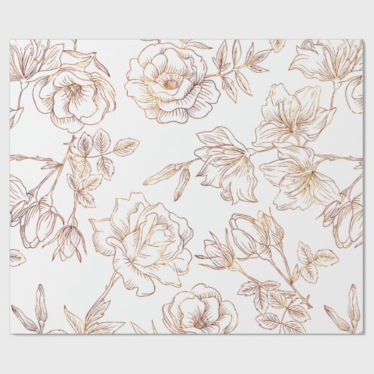 Elegant gouden en witte bruiloft inpakpapier (Vlak)