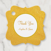Elegant gouden en witte dank je huwelijk bedankjes labels (Voorkant)