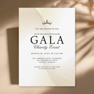 Elegant gouden en witte gala liefdadigheidseveneme kaart
