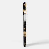 Elegant gouden en zwarte bloemenpatroon Case-Mate iPhone case (Achterkant / Links)