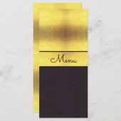 Elegant gouden en zwarte bruiloft menu (Voorkant / Achterkant)