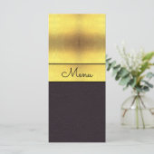 Elegant gouden en zwarte bruiloft menu (Staand voorkant)