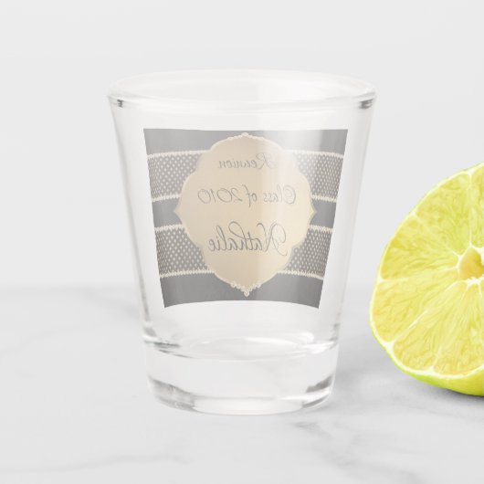 Elegant, gouden en zwarte reünie shot glas (Achterkant)