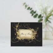 Elegant gouden en zwarte vormgeving - pas het aan briefkaart (Staand voorkant)