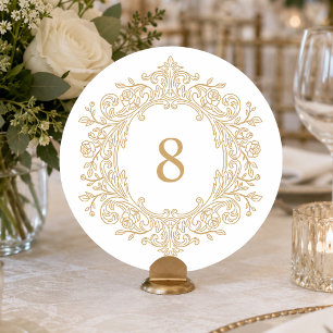 Elegant gouden erfstuk bruiloft tafelnummer