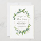 Elegant gouden eucalyptus Baby shower uitnodiging (Voorkant)