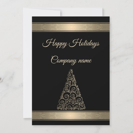 Elegant gouden feestdag kaart (Achterkant)