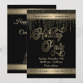 Elegant gouden feestdag kaart (Voorkant / Achterkant)