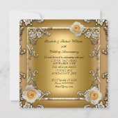 Elegant gouden feestelijke 50e verjaardag huwelijk kaart (Achterkant)