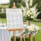 Elegant Gouden Filigraan Bruiloft Zittingkaart Perfect Poster