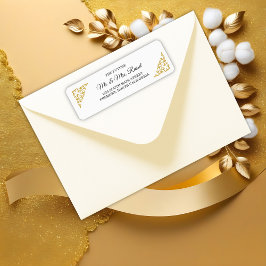 Elegant Gouden Filigraan, het Adres van de Huwelij Etiket