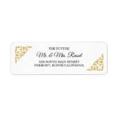 Elegant Gouden Filigraan, het Adres van de Huwelij Etiket (Voorkant)