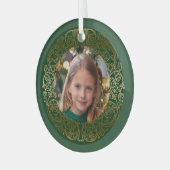 Elegant  gouden filigraan Lijst foto Glas Ornament (Voorkant links)