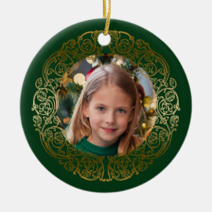 Elegant  gouden filigraan Lijst foto Keramisch Ornament