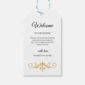 Elegant gouden filigraan op wit, cadeau Label Cadeaulabel (Voorkant)
