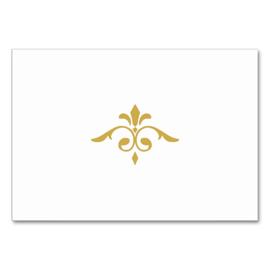 Elegant gouden filigraan op wit, Trouwdag Kaart (Achterkant)