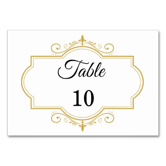 Elegant gouden filigraan op wit, Trouwdag Kaart (Voorkant)