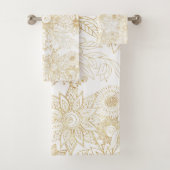 Elegant gouden florale doedels design bad handdoek (Insitu)