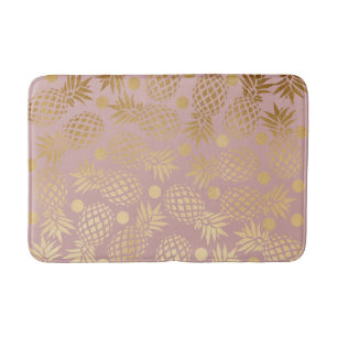 Elegant gouden folie ananas polka dots pattern badmat