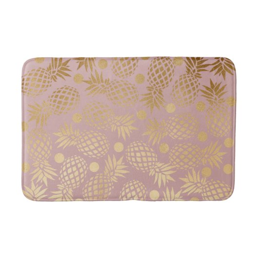 Elegant gouden folie ananas polka dots pattern badmat (Voorkant)