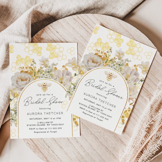 Elegant gouden folie bijen vrijgezellenfeest kaart