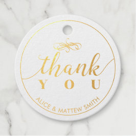 Elegant Gouden Folie Bruiloft Dank u Favor Tags
