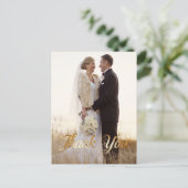 Elegant, Gouden folie, Dank u, Aangepaste foto Briefkaart (Staand voorkant)