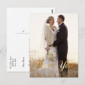 Elegant, Gouden folie, Dank u, Aangepaste foto Briefkaart (Voorkant / Achterkant)