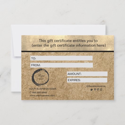 Elegant Gouden Folie en Ambachtelijk Papier (Achterkant)