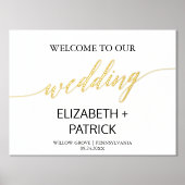 Elegant Gouden Folie en Zwart Bruiloft Welkom Folie Afdrukken (Voorkant)