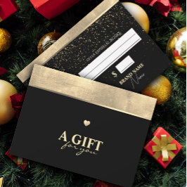 Elegant Gouden Folie en Zwart Cadeaucertificaat