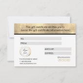 Elegant Gouden Folie en Zwart Cadeaucertificaat (Achterkant)