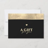 Elegant Gouden Folie en Zwart Cadeaucertificaat (Voorkant)