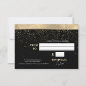 Elegant Gouden Folie en Zwart Cadeaucertificaat (Achterkant)