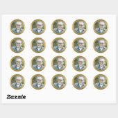 ELEGANT GOUDEN FOLIE FAUX SYMPATHIE GEDENKFOTO RONDE STICKER (Vel)