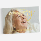 Elegant Gouden Folie Foto Memorial Gastenboek