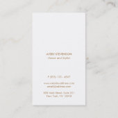 Elegant Gouden Folie Gestreepte Moderne Koraal Pea Visitekaartje (Achterkant)