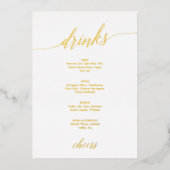 Elegant Gouden Folie Kalligrafie Bruiloft Drinken  Folie Uitnodiging (Voorkant)